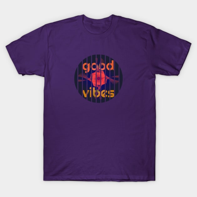 "Good Vibes" - Retro Disco Beach Party Design T-Shirt by Davey's Designs